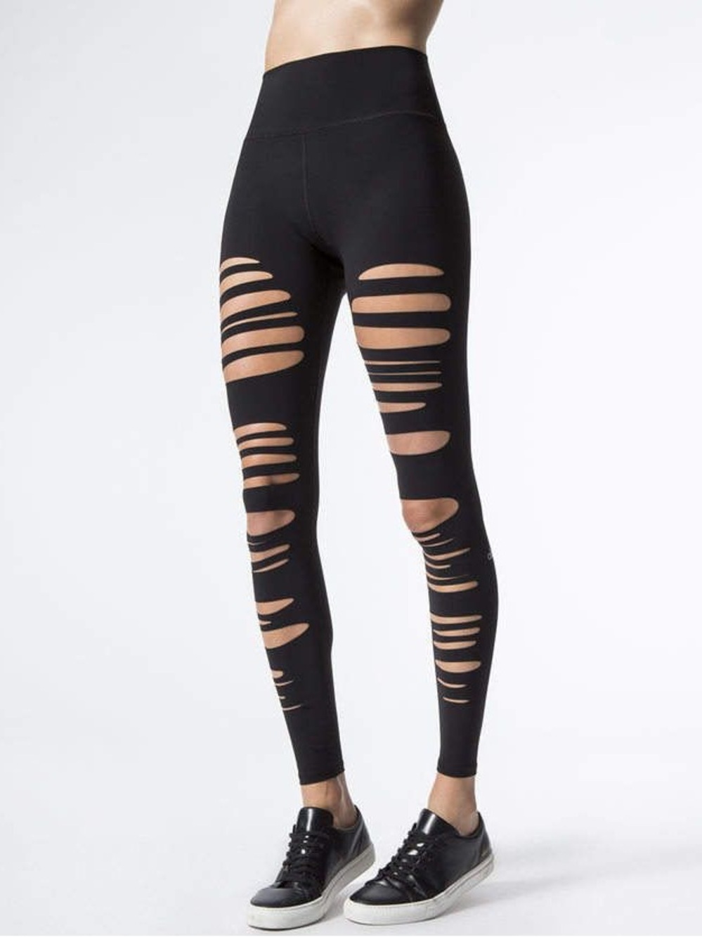 Alo Yoga Black High-Waist Extreme Ripped Warrior Legging